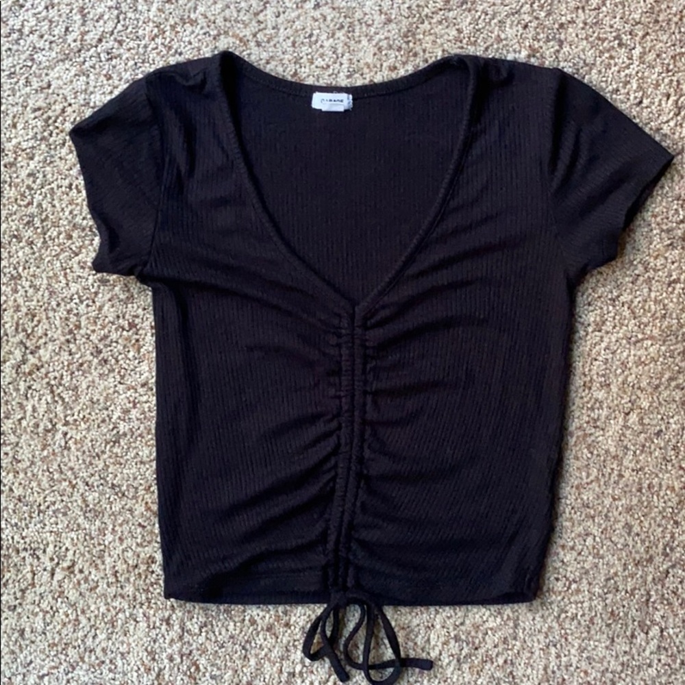Garage Black Ribbed Tie Shirt
